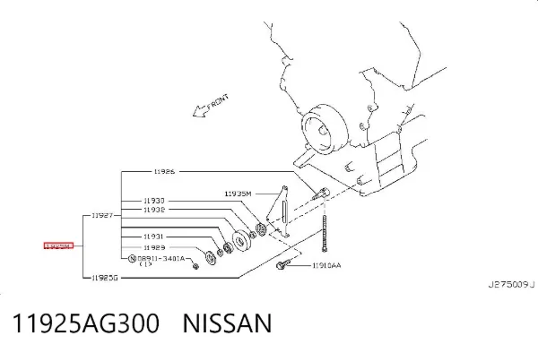 Rolka prowadząca, kierunkowa paska napędowego 11925AG300 Nissan/Infiniti