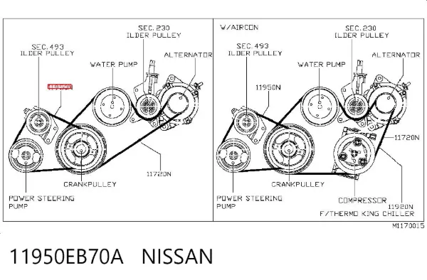 Pas napędowy mechanizmów 11950EB70A Nissan/Infiniti