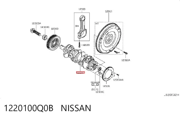 Wał korbowy silnika Nissan X-Trail T31