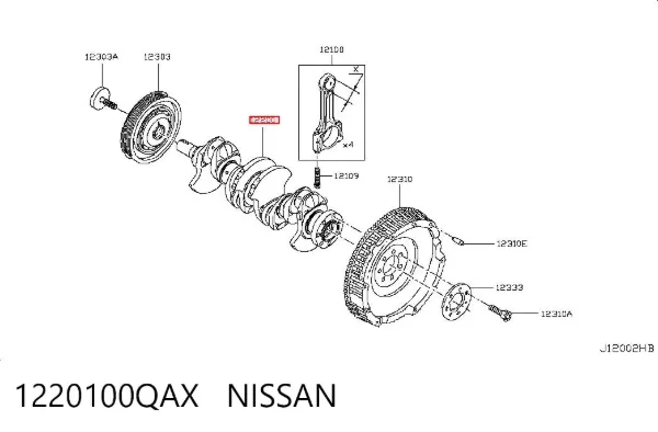 Wał korbowy silnika Nissan Qashqai II