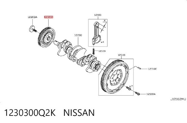 Koło pasowe wału korbowego 1230300Q2K Nissan/Infiniti