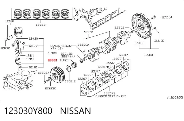 Koło pasowe wału korbowego 123030Y800 Nissan/Infiniti