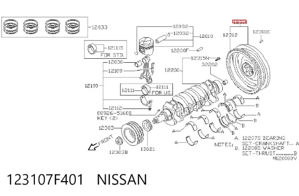 Koło zamachowe silnika Nissan Terrano II