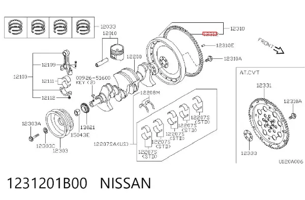 Wieniec koła zamachowego Nissan Micra K11