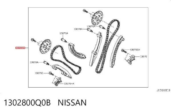 Łańcuch rozrządu, zestaw 1302800Q0B Nissan/Infiniti