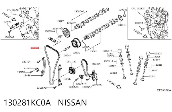 Łańcuch rozrządu 130281KC0A Nissan/Infiniti