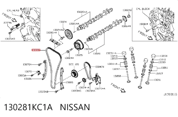 Łańcuch rozrządu 130281KC1A Nissan/Infiniti