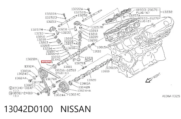 Uszczelniacz wałka rozrządu silnika 13042D0100 Nissan/Infiniti