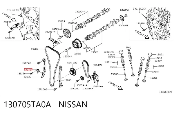 Napinacz łańcucha rozrządu 130705TA0A Nissan/Infiniti