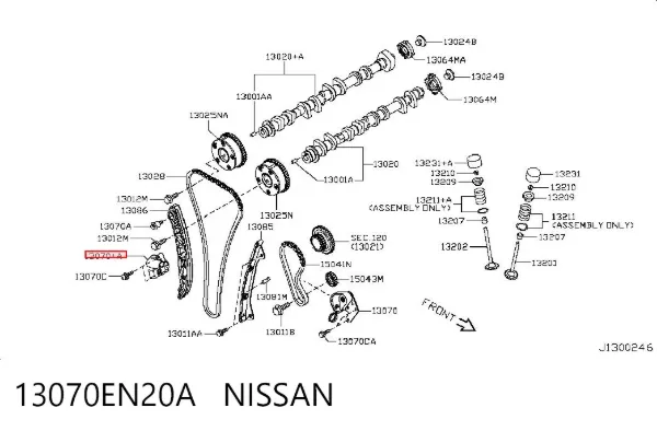 Napinacz łańcucha rozrządu 13070EN20A Nissan/Infiniti