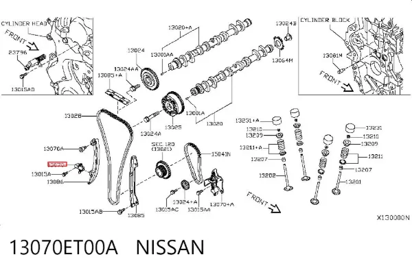 Napinacz łańcucha rozrządu 13070ET00A Nissan/Infiniti