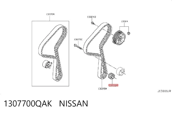 Rolka prowadząca kierunkowa paska rozrządu 1307700QAK Nissan/Infiniti