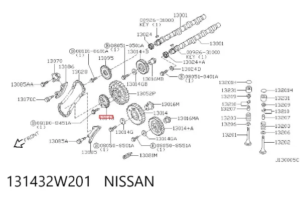 Koło zębatewalcowe wałka rozrządu silnika Nissan Patrol Y61