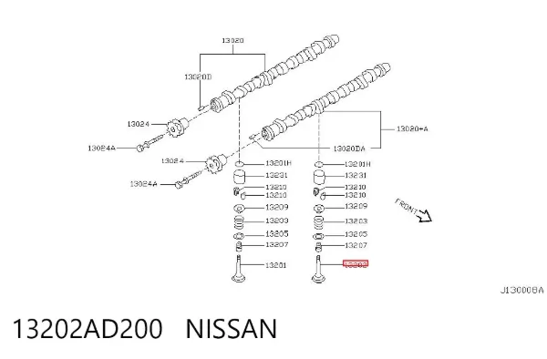 Zawór wydechowy 13202AD200 Nissan/Infiniti
