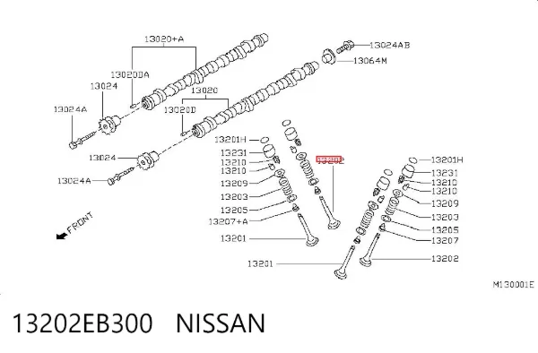Zawór wydechowy 13202EB300 Nissan/Infiniti