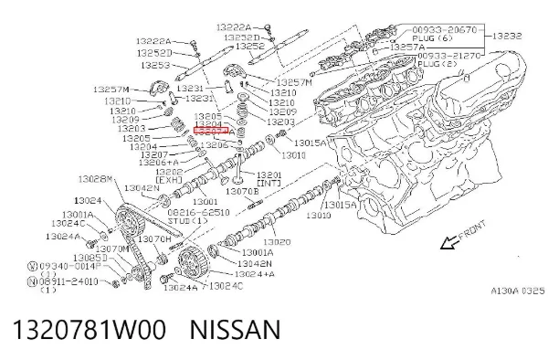 Uszczelniacz zaworu dolotowego/wylotowego 1320781W00 Nissan/Infiniti