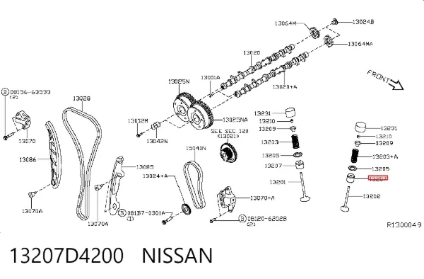 Uszczelniacz zaworu dolotowego/wylotowego 13207D4200 Nissan/Infiniti