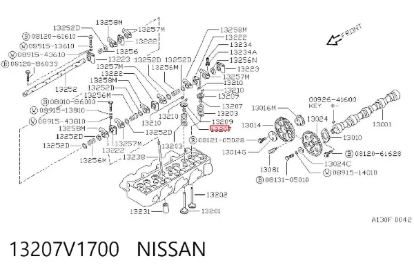 Uszczelniacz zaworu dolotowego/wylotowego 13207V1700 Nissan/Infiniti