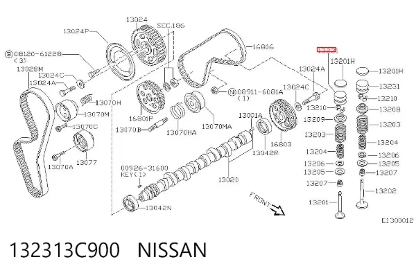 Kompensator hydrauliczny (popychacz hydrauliczny), popychacz zaworu 132313C900 Nissan/Infiniti