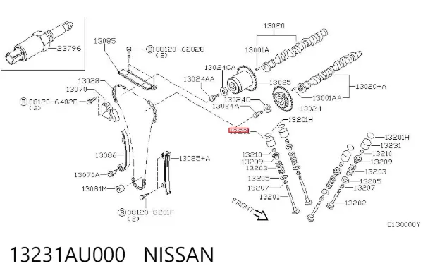 Kompensator hydrauliczny (popychacz hydrauliczny), popychacz zaworu 13231AU000 Nissan/Infiniti