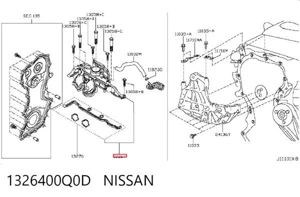 Pokrywa zaworowa 1326400Q0D Nissan/Infiniti