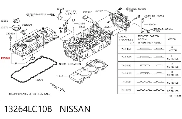 Pokrywa zaworowa 13264LC10B Nissan/Infiniti