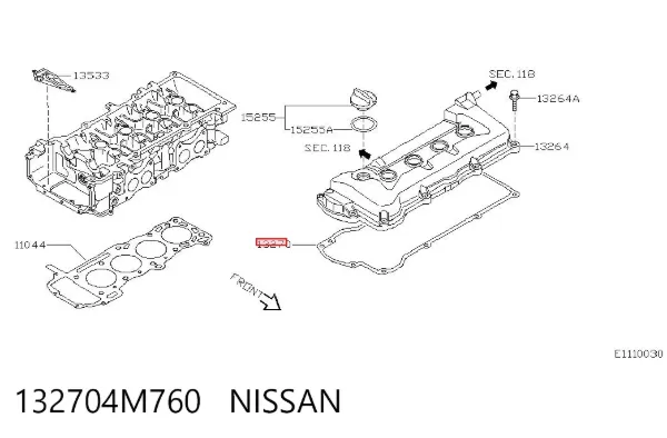 Uszczelka pokrywy zaworowej silnika 132704M760 Nissan/Infiniti
