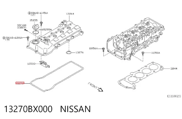 Uszczelka pokrywy zaworowej silnika 13270BX000 Nissan/Infiniti