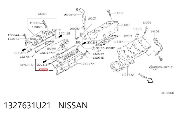 Pierścień uszczelniający gniazda świecy 1327631U21 Nissan/Infiniti