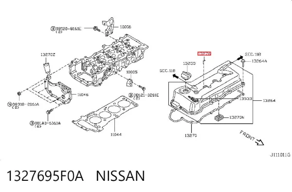 Pierścień uszczelniający gniazda świecy 1327695F0A Nissan/Infiniti