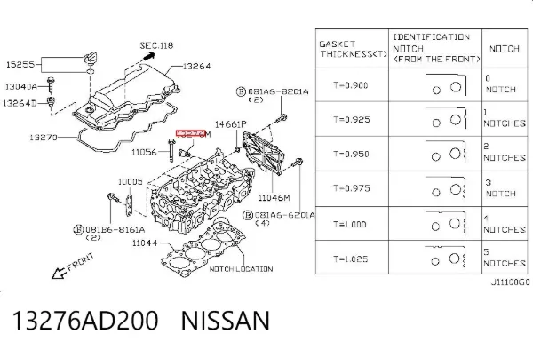Pierścień uszczelniający wtryskiwacza 13276AD200 Nissan/Infiniti