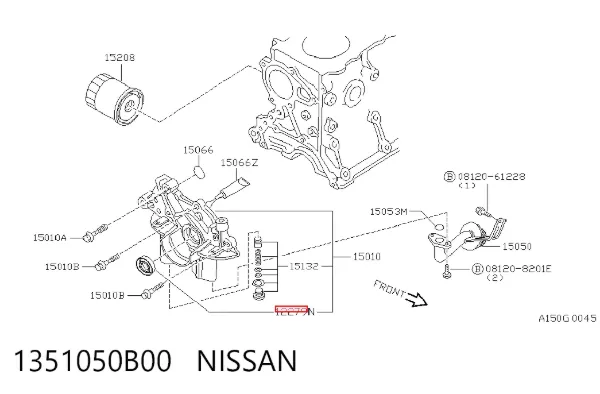 Uszczelniacz wału korbowego przedni 1351050B00 Nissan/Infiniti