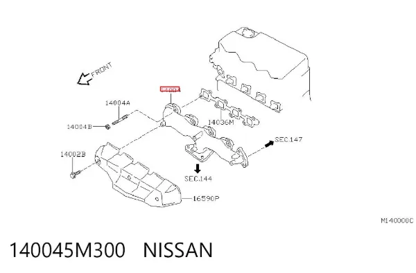 Kolektor wydechowy Nissan Primera P12