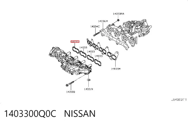 Uszczelka kolektora ssącego 1403300Q0C Nissan/Infiniti