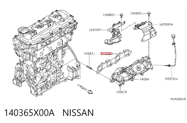 Uszczelka kolektora wydechowego 140365X00A Nissan/Infiniti