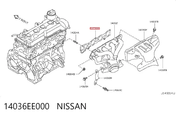 Uszczelka kolektora wydechowego 14036EE000 Nissan/Infiniti