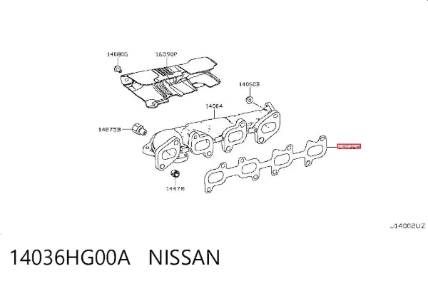 Uszczelka kolektora wydechowego 14036HG00A Nissan/Infiniti