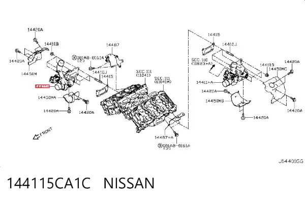 Turbina 144115CA1C Nissan/Infiniti