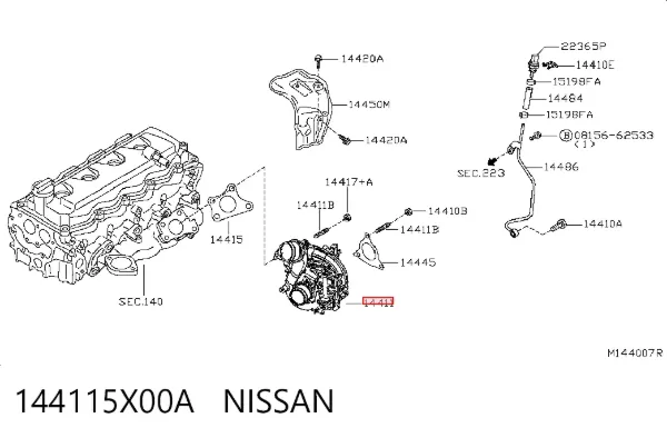 Turbina 144115X00A Nissan/Infiniti