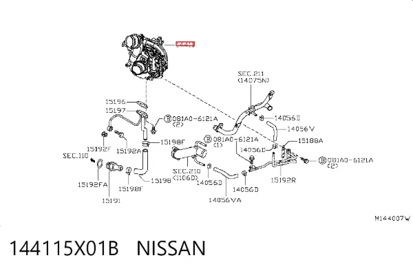 Turbina 144115X01B Nissan/Infiniti