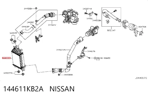 Chłodnica intercoolera 144611KB2A Nissan/Infiniti
