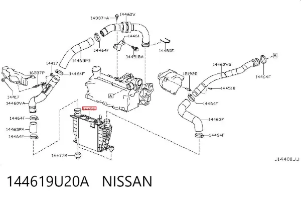 Chłodnica intercoolera 144619U20A Nissan/Infiniti