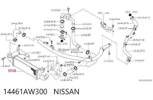 Chłodnica intercoolera Nissan Almera II