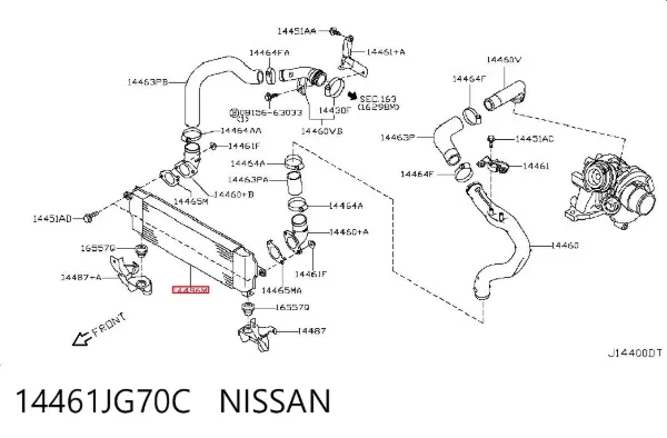 Chłodnica intercoolera 14461JG70C Nissan/Infiniti