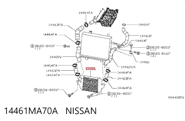 Chłodnica intercoolera 14461MA70A Nissan/Infiniti