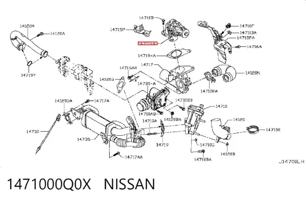 Zawór recyrkulacji spalin EGR 1471000Q0X Nissan/Infiniti