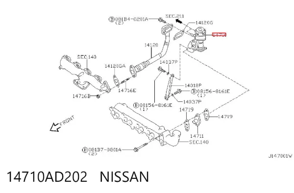 Zawór recyrkulacji spalin EGR 14710AD202 Nissan/Infiniti