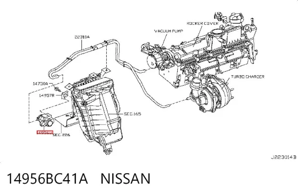 Przetwornik ciśnienia (solenoid) doładowania 14956BC41A Nissan/Infiniti