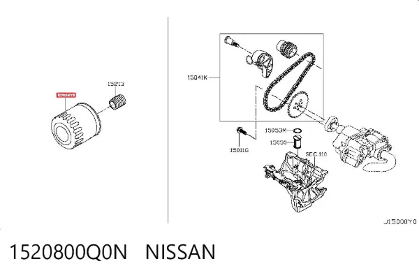 Filtr oleju 1520800Q0N Nissan/Infiniti