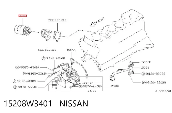 Filtr oleju 15208W3401 Nissan/Infiniti